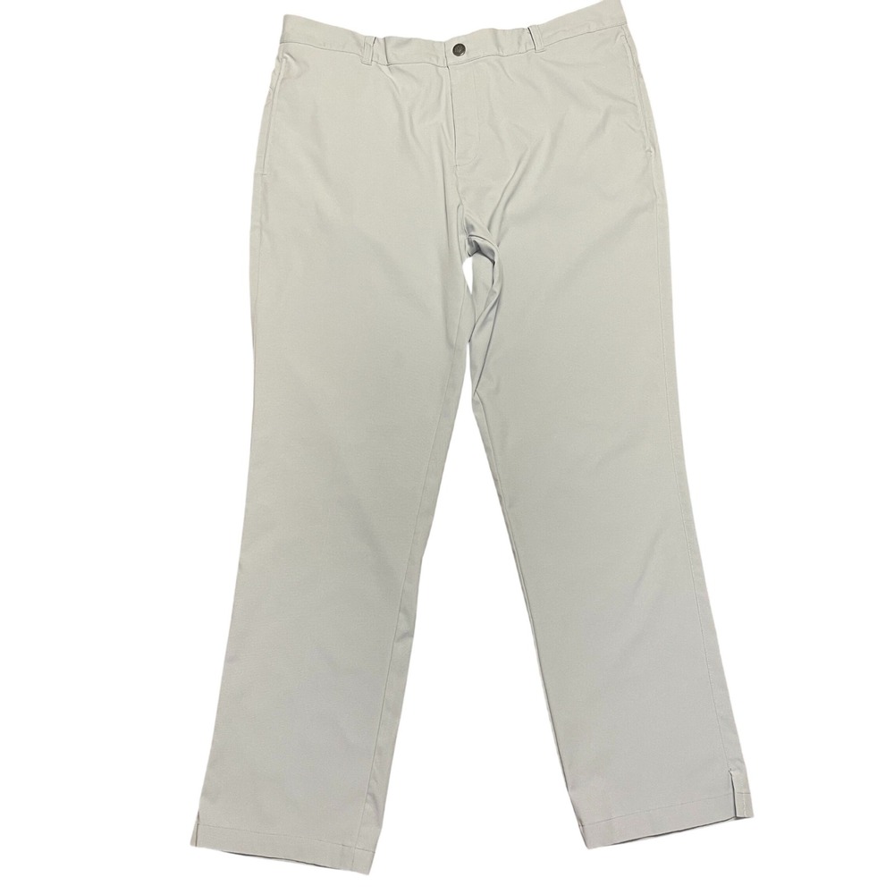 Puma Mens Golf Pants Light Gray Flat Front Performance Trousers 38x32